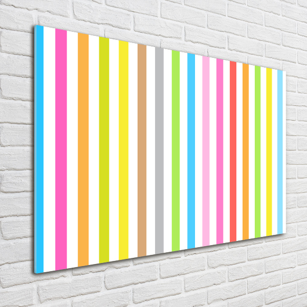 Impresión en cristal con acabado brillante horizontal Rayas de colores