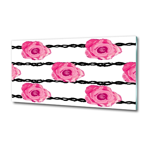 Foto en cristal de alta calidad con impresión uv horizontal Rosas