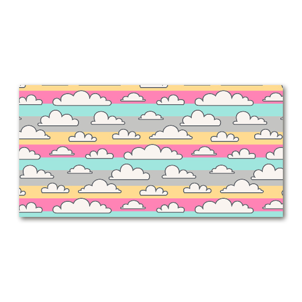 Cuadro decorativo de vidrio para salón horizontal Nubes