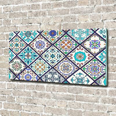 Cuadro decorativo de vidrio para salón horizontal Azulejos de cerámica