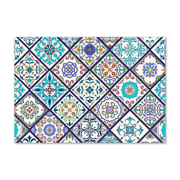 Cuadro decorativo de vidrio para salón horizontal Azulejos de cerámica