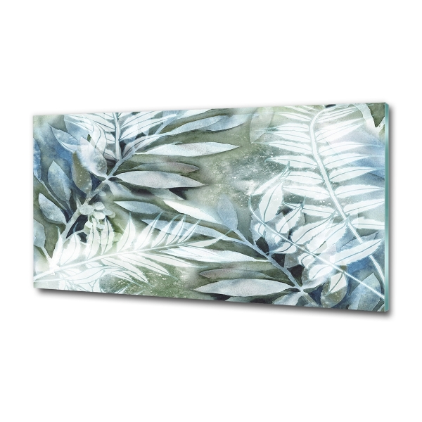 Cuadro de cristal templado moderno horizontal Hojas