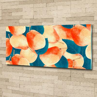 Cuadro decorativo de vidrio para salón horizontal Peras