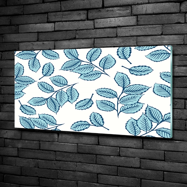 Cuadro de cristal templado moderno horizontal Hojas