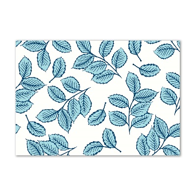 Cuadro de cristal templado moderno horizontal Hojas