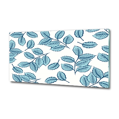 Cuadro de cristal templado moderno horizontal Hojas