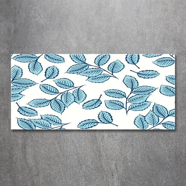 Cuadro de cristal templado moderno horizontal Hojas