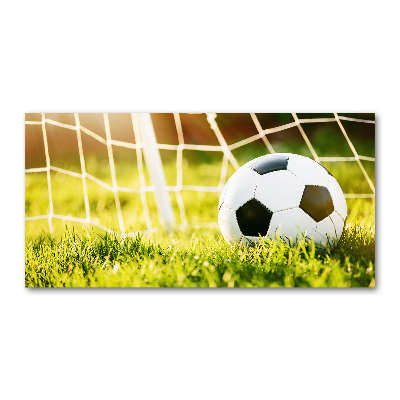 Cuadro de cristal templado moderno horizontal El balón está en la portería.