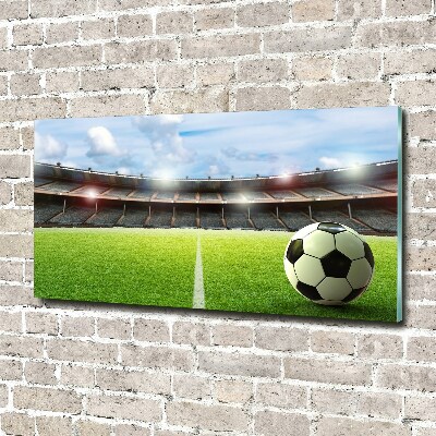 Impresión en cristal con acabado brillante horizontal El balón en el campo