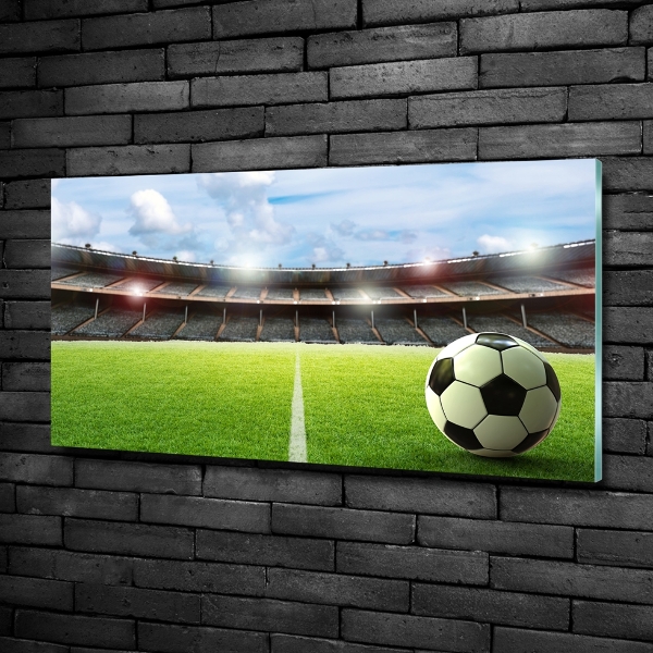 Impresión en cristal con acabado brillante horizontal El balón en el campo