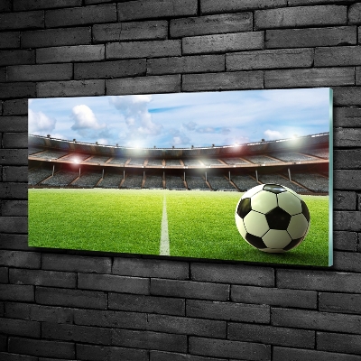 Impresión en cristal con acabado brillante horizontal El balón en el campo