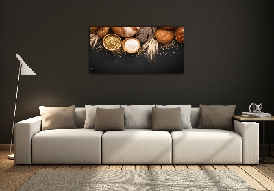 Foto en cristal de alta calidad con impresión uv horizontal Pan y trigo