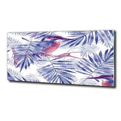 Impresión en cristal con acabado brillante horizontal Plantas y aves