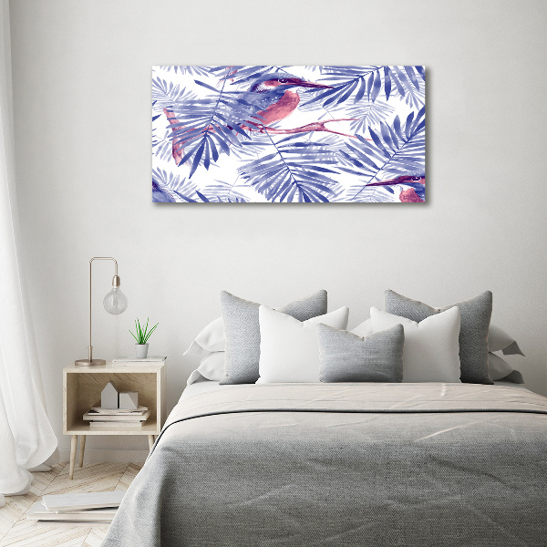 Impresión en cristal con acabado brillante horizontal Plantas y aves