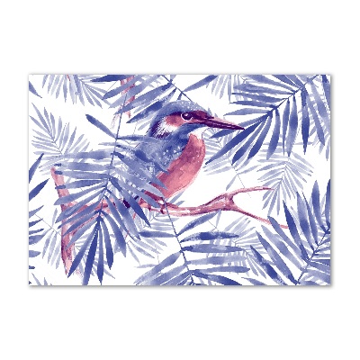 Foto-obraz szkło hartowane Rośliny i ptak