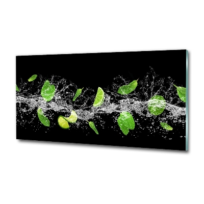Cuadro de cristal templado moderno horizontal Lima con menta