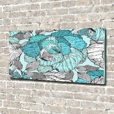 Impresión en cristal con acabado brillante horizontal Patrón floral