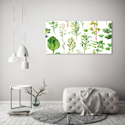 Cuadro decorativo de vidrio para salón horizontal Hierbas y malezas