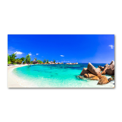 Foto en cristal de alta calidad con impresión uv horizontal Playa de Seychelles