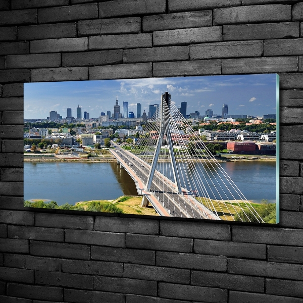 Cuadro decorativo de vidrio para salón horizontal Varsovia, Polonia