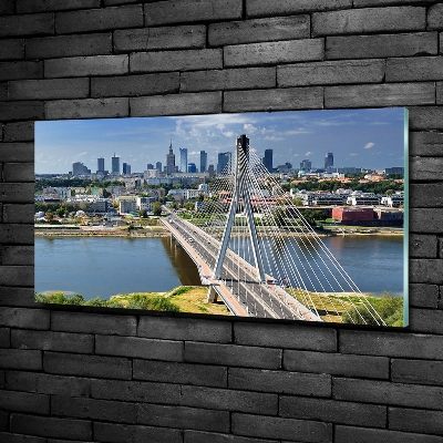 Cuadro decorativo de vidrio para salón horizontal Varsovia, Polonia