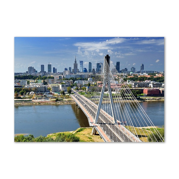 Cuadro decorativo de vidrio para salón horizontal Varsovia, Polonia