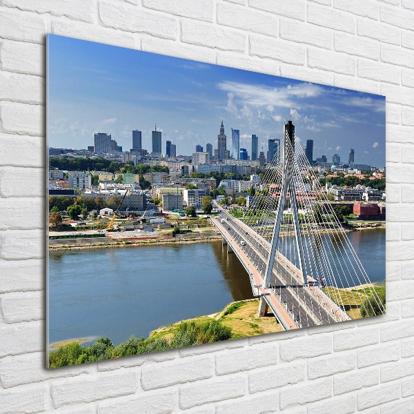 Cuadro decorativo de vidrio para salón horizontal Varsovia, Polonia