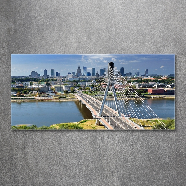 Cuadro decorativo de vidrio para salón horizontal Varsovia, Polonia