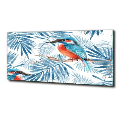 Impresión en cristal con acabado brillante horizontal Plantas y aves