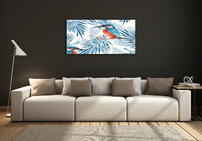 Impresión en cristal con acabado brillante horizontal Plantas y aves