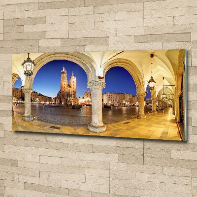Cuadro decorativo de vidrio para salón horizontal Cracovia, Polonia