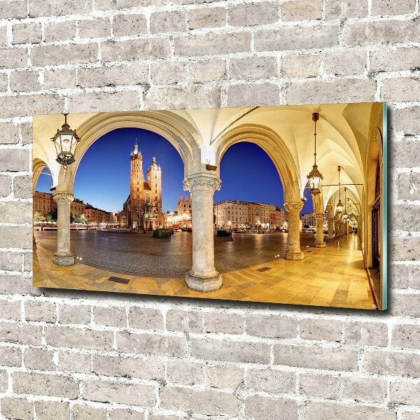Cuadro decorativo de vidrio para salón horizontal Cracovia, Polonia