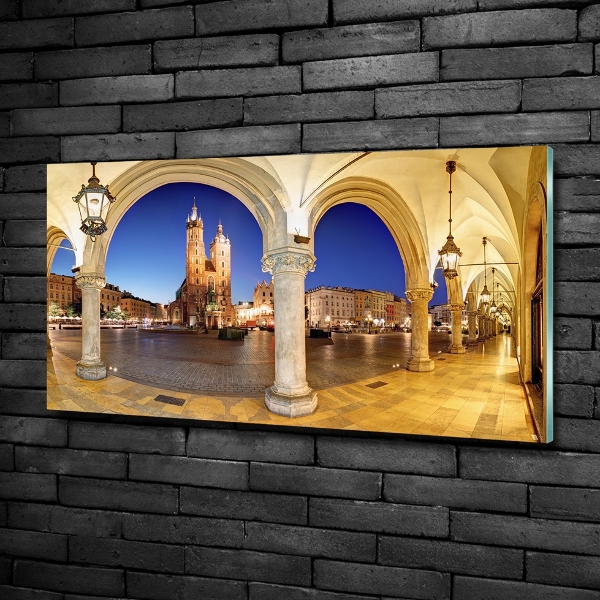Cuadro decorativo de vidrio para salón horizontal Cracovia, Polonia
