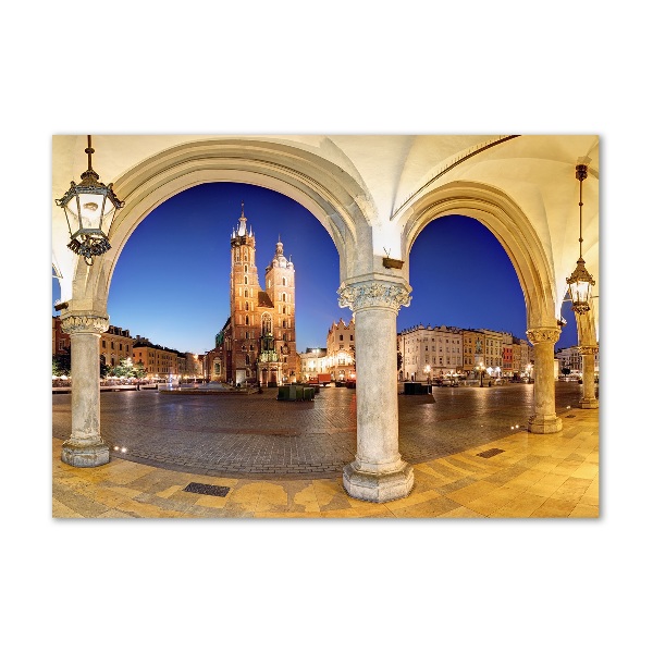 Cuadro decorativo de vidrio para salón horizontal Cracovia, Polonia