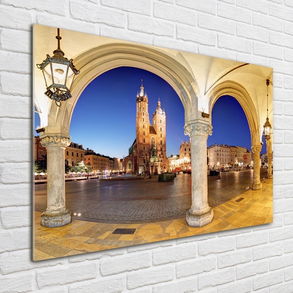 Cuadro decorativo de vidrio para salón horizontal Cracovia, Polonia