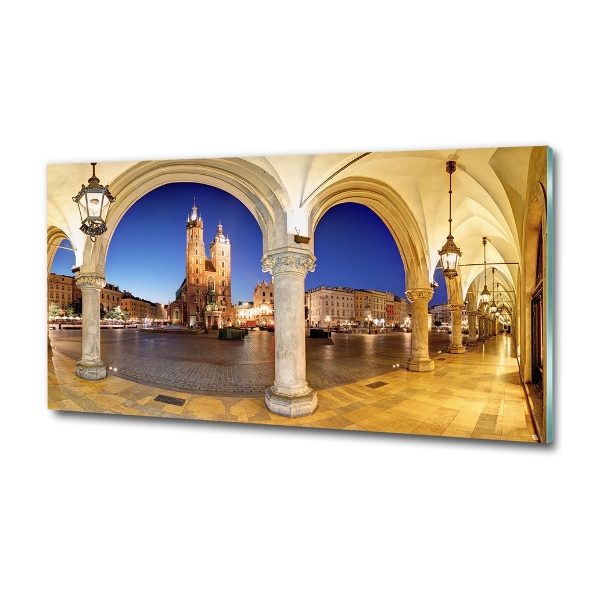 Cuadro decorativo de vidrio para salón horizontal Cracovia, Polonia