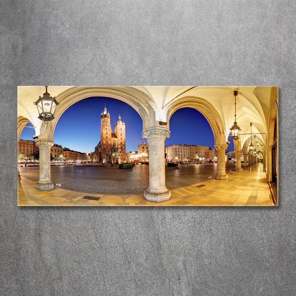 Cuadro decorativo de vidrio para salón horizontal Cracovia, Polonia