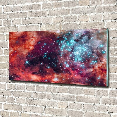 Cuadro decorativo de vidrio para salón horizontal Nube de Magallanes