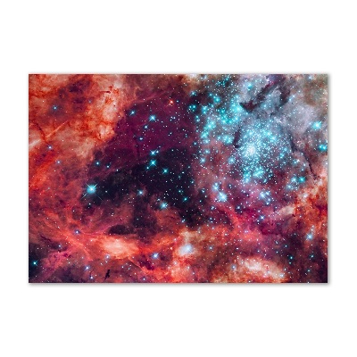 Cuadro decorativo de vidrio para salón horizontal Nube de Magallanes