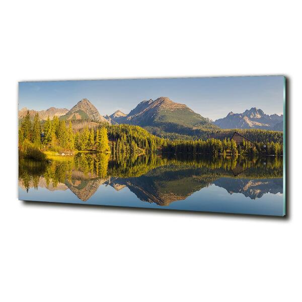 Cuadro decorativo de vidrio para salón horizontal Panorama de los montes Tatra
