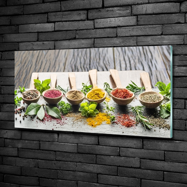 Impresión en cristal con acabado brillante horizontal Especias de colores