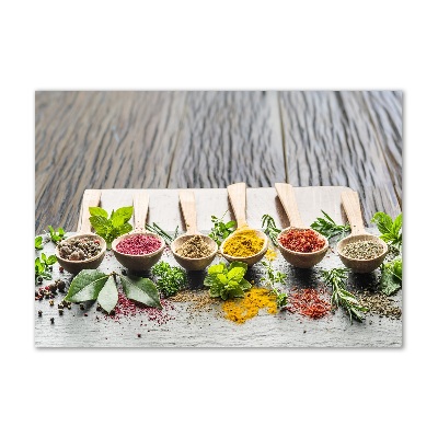 Impresión en cristal con acabado brillante horizontal Especias de colores