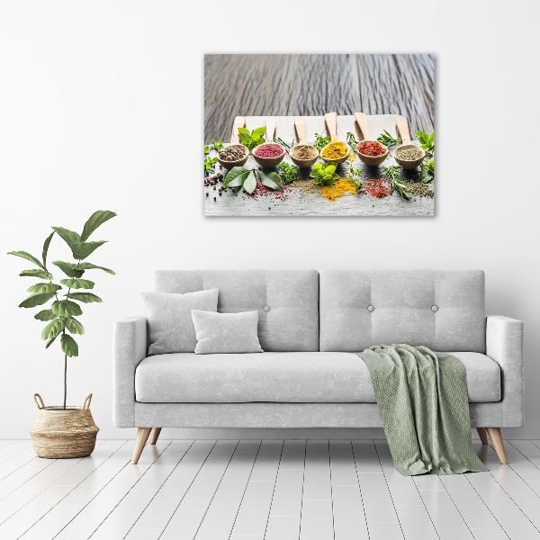 Impresión en cristal con acabado brillante horizontal Especias de colores