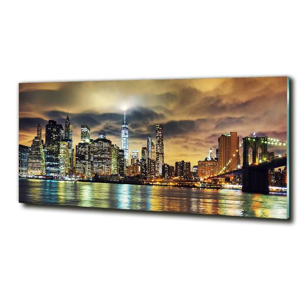 Impresión en cristal con acabado brillante horizontal Manhattan Nueva York