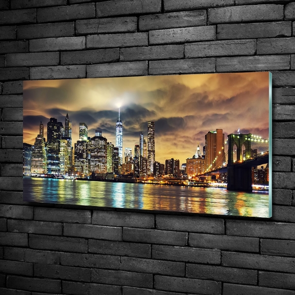 Impresión en cristal con acabado brillante horizontal Manhattan Nueva York