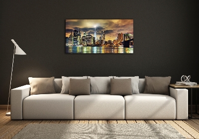 Impresión en cristal con acabado brillante horizontal Manhattan Nueva York