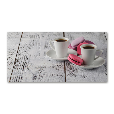 Cuadro decorativo de vidrio para salón horizontal Café y galletas