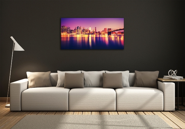 Cuadro de cristal templado moderno horizontal Manhattan Nueva York
