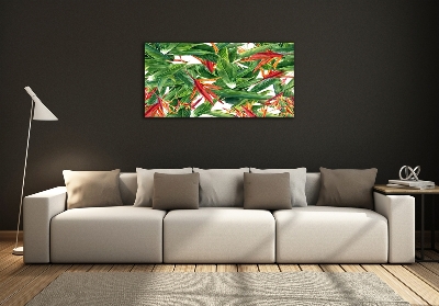 Foto en cristal de alta calidad con impresión uv horizontal Patrón floral