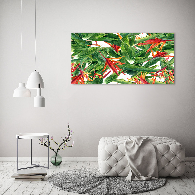 Foto en cristal de alta calidad con impresión uv horizontal Patrón floral